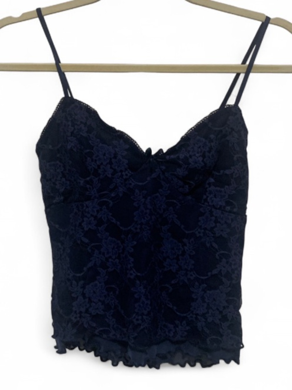 No Boundaries Dark Blue Lace Cami Tank Top